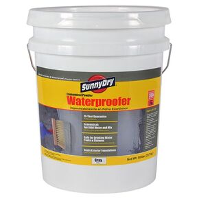Sunny Dry Maximum Coverage Powder Waterproofer, Apply to Wet or Dry Walls, Twice the Coverage Compared to Competition (Gray, 50lb)