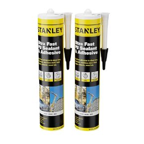 STANLEY Ultra Fast Curing Polyurethane Sealant - 1X10.1 oz., Black, Automotive Seam Sealer, Construction and Automotive Sealant for Metal, Aluminum and Plastic, Paintable Seam Sealer | 1 Pack