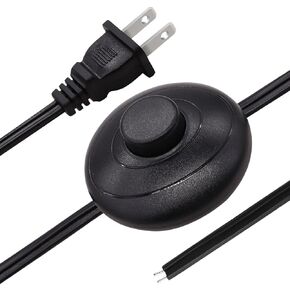 mankk Floor Foot Cord Switch Foot Pedal Switch On-Off 3A 125VAC Control Foot Switch Round Push Inline Lamp Light Switch with 5FT 18AWG Cable for Floor lamp, Holiday Lights M-139-1.5M