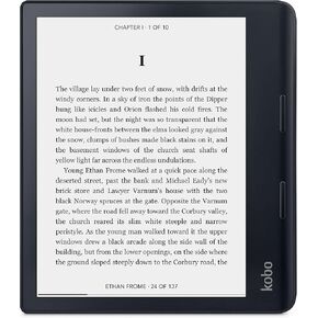Kobo Sage | eReader | 8" HD Glare Free Touchscreen | Waterproof | Adjustable Brightness and Color Temperature | Blue Light Reduction | Bluetooth | WiFi | 32GB of Storage | Carta E Ink Technology Black
