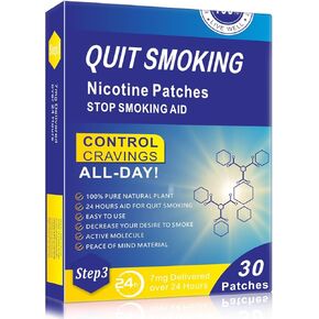 Nicotine Patches to Help Quit Smoking (Step2), 7mg, 30 Tablets, Help to Quit Smoking, Provides Nicotine Transdermal System in 24 Hours Per Tablet.