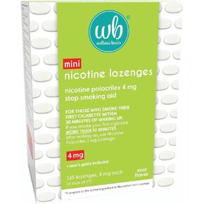 Mini Nicotine Lozenge (4mg - 135 Count) Stop Smoking Aid - Reduces Withdrawal Symptoms - Mint Flavor