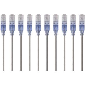 Monoprice Cat6A Ethernet Patch Cable - Snagless RJ45, 550Mhz, 10G, UTP, Pure Bare Copper Wire, 30AWG, 10-Pack, 10 Feet, Black - SlimRun Series