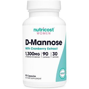 Nutricost D-Mannose with Cranberry Extract for Women 1300mg 90 Capsules