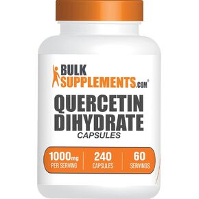 BulkSupplements.com Quercetin Dihydrate Capsule - Quercetin Supplements, Quercetin 1000mg, Quercetin Capsules - Antioxidants Supplement, 4 Capsules per Serving, 240 Capsules