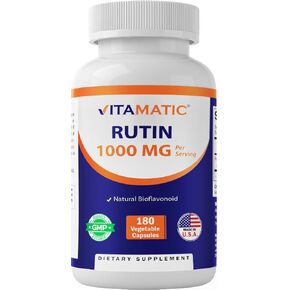 Vitamatic Rutin 1000mg Supplement, 90 Servings, Bioflavonoid, Free Radical Scavenger, Non-GMO, Gluten Free, Vegetarian