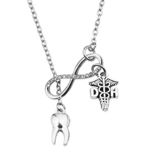 ARETIS Dentist Necklace DH Gift Dental Hygienist Jewelry DH Necklace Dentist Graduation Gift New Dentist Gift Thank You Gify for Dental Hygienist (Tooth-8ZJ)