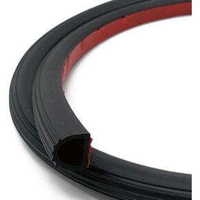 D Shape Foam Rubber Weather Stripping, Self-Adhesive Rubber Seal Strip, Rubber Gasket for for RV, Auto, Boat, Garage Door/Window, Machinery and More, W:0.59" x H:0.55", L:26Ft