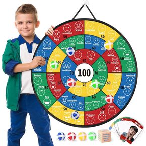 Garybank Emotional Dart Social Skills Activities for Kids - W/56 Emotion Cards, Autism Learning Materials Emotional Regulation Tools - Occupational Therapy Must Haves Toys, School Counselor Gifts