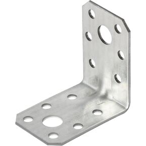 50 PCS 2x2x1-3/8 in. Steel L Right Angle Bracket, Galvanized Metal Joint Corner Braces with Reinforcing Rib, for Wooden Shelves Cabinet, Thickness 1.7mm