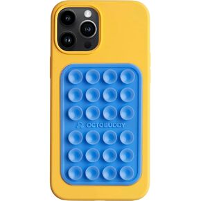 OCTOBUDDY || Silicone Suction Phone Case Adhesive Mount || Compatible with iPhone and Android, Anti-Slip Hands-Free Mobile Accessory Holder for Selfies and Videos (Baby Blue Jay)