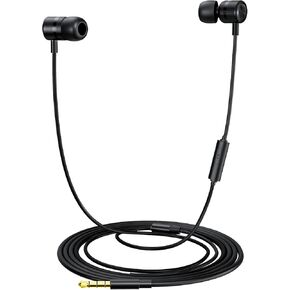 EP-06 Metallic Wired Earphones in-Ear Earbuds, Headset with Build-in Microphone Noise Isolating Headphone with 3.5mm Jack Long Cord 10mm Large Drivers HD Bass Audio for Music Podcast and More