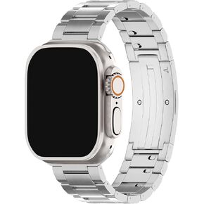 LDFAS Compatible for Apple Watch Ultra 2 Band 49mm Titanium Metal[Super Scratch Resistant] Men Watch Strap Compatible for Apple Watch Series 9/8 45mm Band