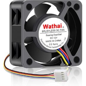 Wathai 40mm x 20mm PWM Computer Fan 12V Duall Ball لخوادم 1U، معدات الشبكة، 4Pin 40x20mm، تبريد عالي الأداء
