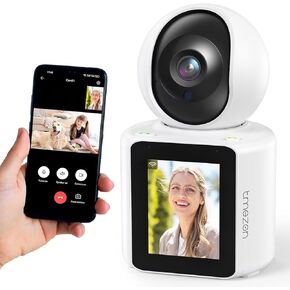 TMEZON Video Pet Dog Camera Two Way Wireless Security Camera with Monitor 1080P Indoor with Phone app and Motion Detection,Baby/Elderly/Nanny Monitor Audio with Pan Tilt