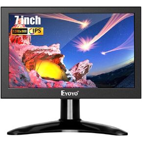 Eyoyo 7 Inch Small Monitor, Mini Hdmi Monitor IPS Display Screen Support HDMI VGA AV BNC Inputs, Secondary Monitor for PC/Computer/Raspi/Laptop/Security Camera/CCTV/PS4