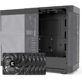 Zalman i4 ATX Mid-Tower PC Case - ATX, Micro ATX, Mini ITX Computer Case - 6 x 120mm Black Fans Pre-Installed - Full Mesh Design - Magnetic Dust Filter - 360mm Radiator Support, Black