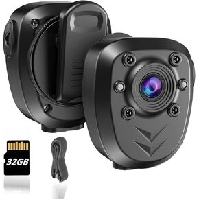 KSADBOSSBO Body Camera with 1080P Recording Spy Hidden Wireless Cam Built-in 64GB Card 1080P Police Recorder Security Cam with Night Vision Dash Cam for Home/Outdoor/Law Enforcement/Cop Guard