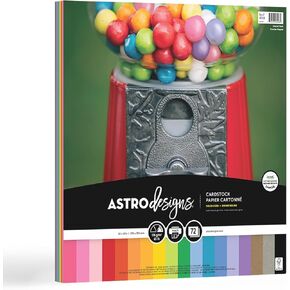 Astrodesigns/Creative Collection Starter Kit Cardstock, 12" x 12", 65 lb/176 gsm 18-Color Assortment, 72 Sheets (46408-03)