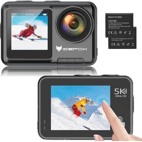 icefox Action Camera 4K Underwater Camera External Microphone Waterproof 40M Ultra HD 20MP Camera 170 ° Ultra Wide Angle WiFi Camcorder, Gray