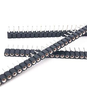 E-Simpo 10pcs 2.54mm (0.1") Hole Round Female Header Socket Gold Single Row Arduino PCB Female IC Crystal Socke High Quality (1x40P Hole Female Header)