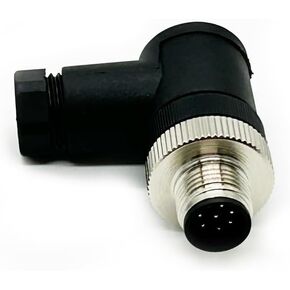 M12 8 Pin Male Right Angle Connector, 12mm A Code Industrial Circular Connector IP67 Field Assembly Wireable Sensor Unshiled 60V 4A AC/DC Adapter for PG7