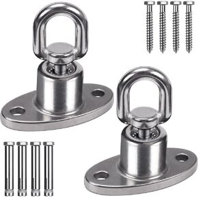 SELEWARE Silent Ball Bearing Swing Hangers, Heavy Duty 360° Rotate Swing Swivel Hook for Wooden Playground Yoga Hammock Chair Rope Punching Bag Porch Tire Web Swing Sets, 1200 Capacity