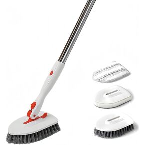 Shower Scrubber Cleaning Brush, 3 in 1 Tub and Tile Scrubber Brush with 53'' Long Handle Scrub Brush for Cleaning Bathroom Wall Tub Tile Sink in Saudi Arabia