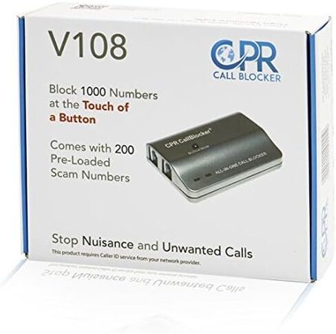 Whitelist Call Blocker for Landline Phones | CPR V10000 | Dual Mode Protection. Only Allow The Numbers You Want to Call | Blacklist Call Blocker with 10,000 Known Robocall Scam Numbers in Kuwait
