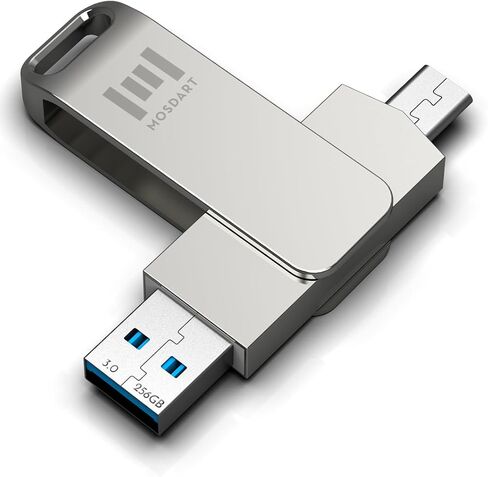 MOSDART 64GB USB C and A 3.2 150MB/s Dual Flash Drive with Keychain, Pink | Fits Android Phones, iPhone 15, 16, 17, Macbook, iPad, For Photos and Videos, USB-C Port Protection, Phone Case Friendly in Kuwait