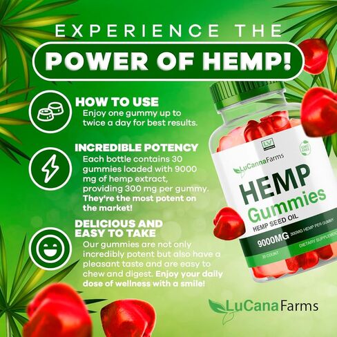 (عبوتان) علكات القنب من LuCanna Farms، مزارع LuCana مع القنب الطبيعي 9000 مجم، علكات LuCana Farms Strawberry، LuCana Farms G، Lu LuCana Farms، 300 مجم لكل علكة لمدة شهرين in Kuwait