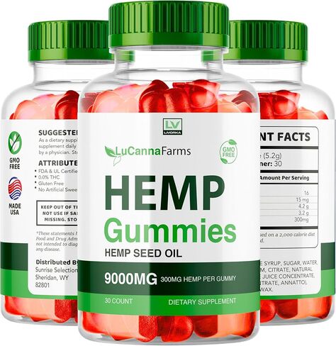 (عبوتان) علكات القنب من LuCanna Farms، مزارع LuCana مع القنب الطبيعي 9000 مجم، علكات LuCana Farms Strawberry، LuCana Farms G، Lu LuCana Farms، 300 مجم لكل علكة لمدة شهرين in Kuwait