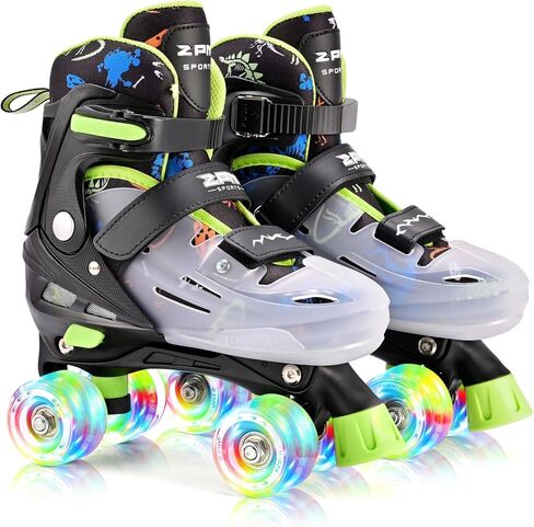 2PM SPORTS Roller Skates for Girls Boys Kids Age 4-6 5-8 6-12 8-12 with Light Up Wheels, Adjustable Youth Rollerskates Size 10C 11C 12C 13C 1 2 3 4 5 6 in Saudi Arabia
