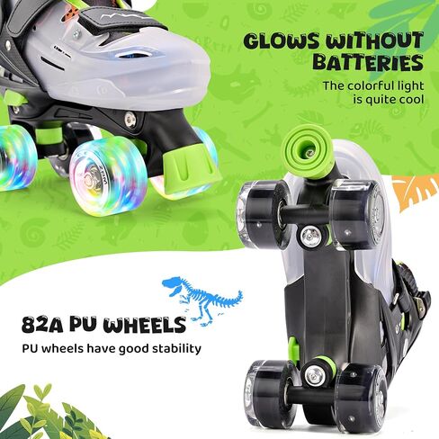 2PM SPORTS Roller Skates for Girls Boys Kids Age 4-6 5-8 6-12 8-12 with Light Up Wheels, Adjustable Youth Rollerskates Size 10C 11C 12C 13C 1 2 3 4 5 6 in Saudi Arabia