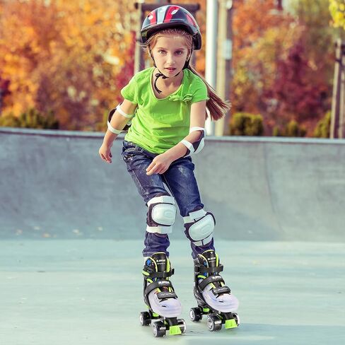 2PM SPORTS Roller Skates for Girls Boys Kids Age 4-6 5-8 6-12 8-12 with Light Up Wheels, Adjustable Youth Rollerskates Size 10C 11C 12C 13C 1 2 3 4 5 6 in Saudi Arabia