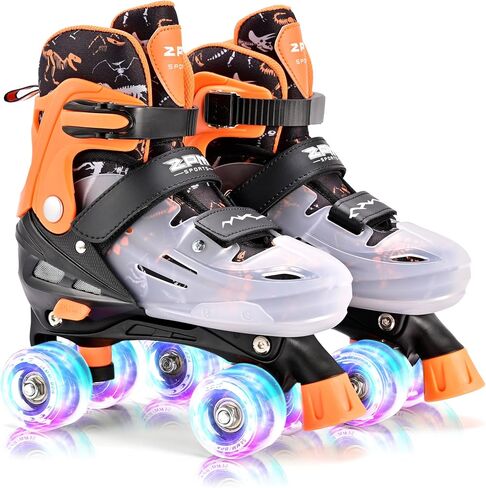 2PM SPORTS Roller Skates for Girls Boys Kids Age 4-6 5-8 6-12 8-12 with Light Up Wheels, Adjustable Youth Rollerskates Size 10C 11C 12C 13C 1 2 3 4 5 6 in Saudi Arabia