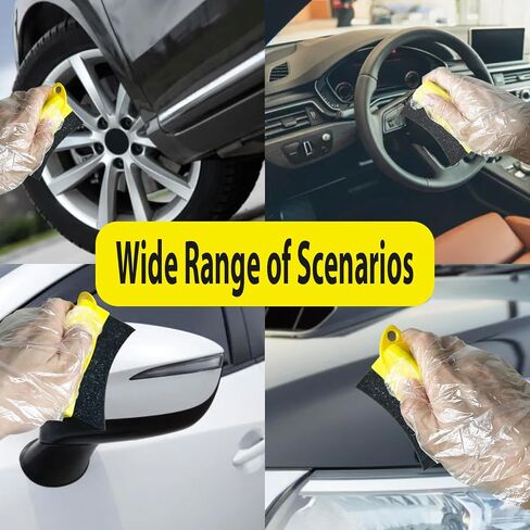 Updated Curved Tire Tire Dressing Applicator, 2 Pcs Reusable Tire Gel Applicator Sponges with Lid, Ergonomic Grip Tire Shine Applicator Pads for Car Tire Dressing Shine (Yellow) in Saudi Arabia