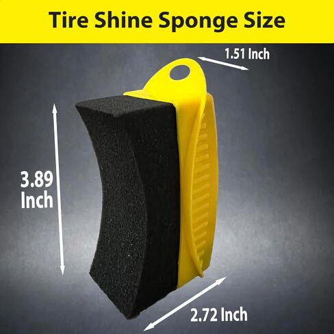 Updated Curved Tire Tire Dressing Applicator, 2 Pcs Reusable Tire Gel Applicator Sponges with Lid, Ergonomic Grip Tire Shine Applicator Pads for Car Tire Dressing Shine (Yellow) in Saudi Arabia