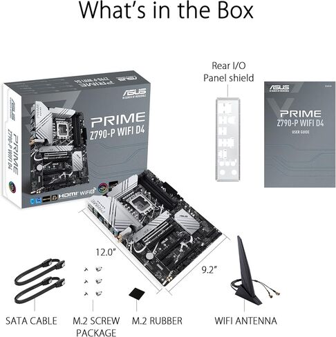 اسس لوحة ام ايه تي اكس Z790-A واي فاي 6E LGA 1700 (انتل الجيل 13 و12) ايه تي اكس (16+1 درموس، منفذ PCIe 5.0، DDR5، 4X M.2، شبكة LAN 2.5GB، USB 3.2 الجيل الثاني، لوحة امامية نوع C، ثاندربولت 4/USB4، in Kuwait