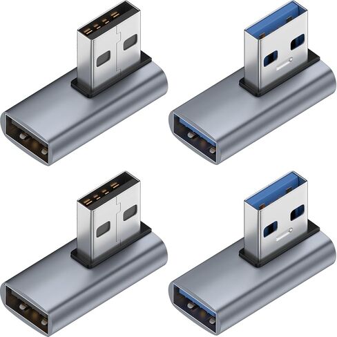 Warmstor 6 حزمة 10 جيجابت في الثانية USB 3.0 ذكر إلى أنثى محول أعلى أسفل يسار يمين 90 درجة زاوية يمين كابل USB موصل تمديد 6 أنواع يدعم سرعة الشحن 3A in Kuwait