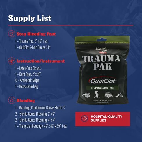Adventure Trauma Pack with QuikClot Medical Kit in Kuwait