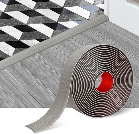 Floor Transition Strip Floor Cover Strips Self Adhesive Flooring Transitions Laminate Floor Strip 2" Wide Vinyl Floor Flat Divider Strip Elegant Wood Grain Design (5cm, 6.56Ft, Gray) in Saudi Arabia