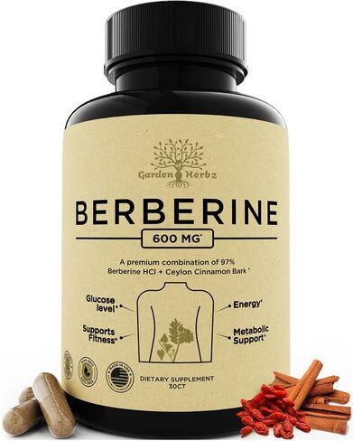 1200 Mg Berberine Supplement for Appetite – Berberine HCL & Ceylon Cinnamon for Women & Men – Berberine Capsules Supports Healthy Immune System & Weight Management in Saudi Arabia