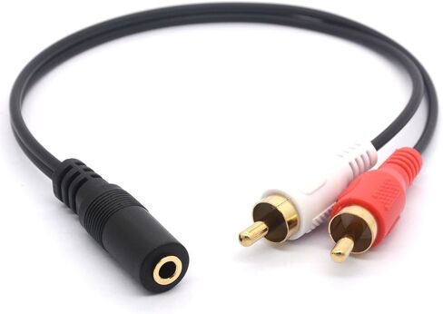 BSHTU 3.5mm Female to Dual RCA Female Phono Stereo Splitter Cable 3.5 Jack Socket to 2RCA Audio Adapter Extender Cord 8inch/20cm in Kuwait