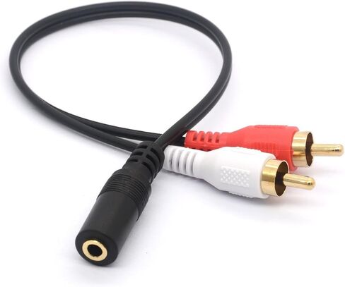 BSHTU 3.5mm Female to Dual RCA Female Phono Stereo Splitter Cable 3.5 Jack Socket to 2RCA Audio Adapter Extender Cord 8inch/20cm in Kuwait