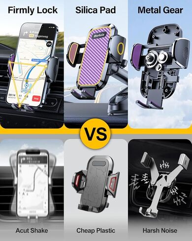 Rorhxia Phone Mount for Car [2023 Upgraded Most Stable and Convenient Suction Cup] 3 in 1 Dashboard Vent Windshield Cell Phone Holder Car Fit for iPhone 15 14 13 12 Pro Max Samsung S23 All Phones in Kuwait