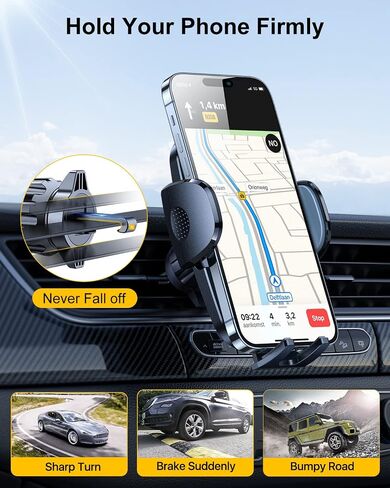 Rorhxia Phone Mount for Car [2023 Upgraded Most Stable and Convenient Suction Cup] 3 in 1 Dashboard Vent Windshield Cell Phone Holder Car Fit for iPhone 15 14 13 12 Pro Max Samsung S23 All Phones in Kuwait