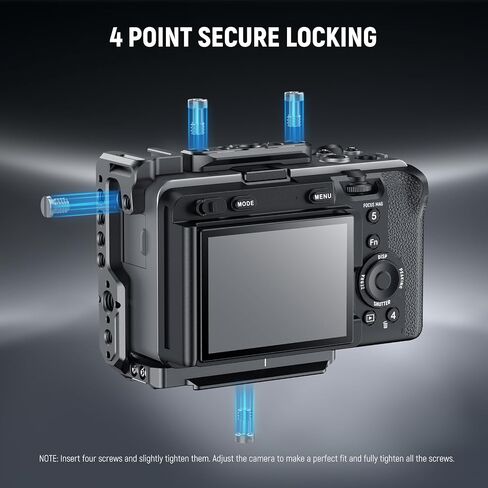 NEEWER FX3/FX30 Camera Cage with HDMI Cable Clamp, NATO Rail, 3/8" ARRI Locating Holes, 1/4" Threads Compatible with Sony FX3 FX30/Original XLR Handle, Compatible with DJI RS2 RS3 Gimbal, CA011 in Kuwait