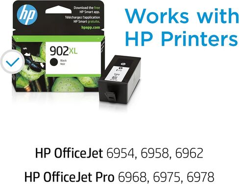 HP 902XL Yellow High-yield Ink Cartridge | Works with HP OfficeJet 6950, 6960 Series, HP OfficeJet Pro 6960, 6970 Series | Eligible for Instant Ink | T6M10AN in Saudi Arabia