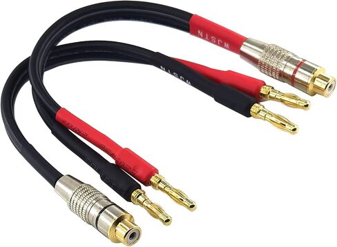 RCA إلى فليكس دبوس الموز محول القابس 6 بوصة فليكس دبوس الموز المقابس إلى أنثى RCA كابل الصوت 2 حزمة (4 مم الموز التوصيل إلى RCA) in Saudi Arabia
